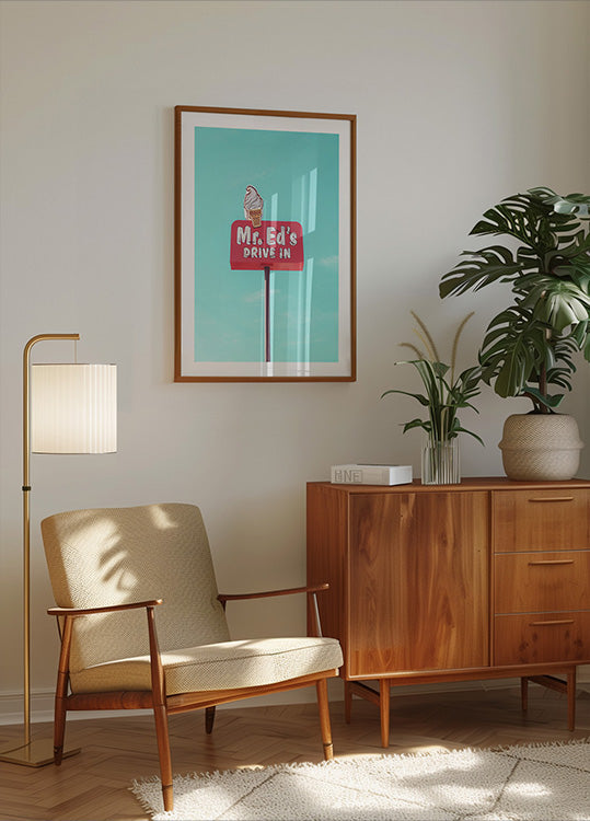 Mr. Ed's Drive In Vintage Sign in Urbana, Missouri, USA Poster