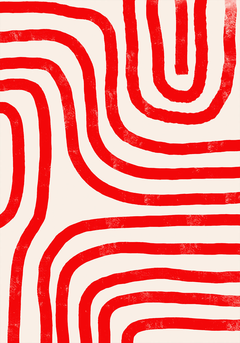 Red Modern Lines poster