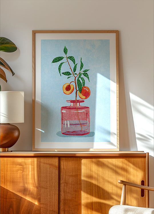 Peach Tree in Vase Poster