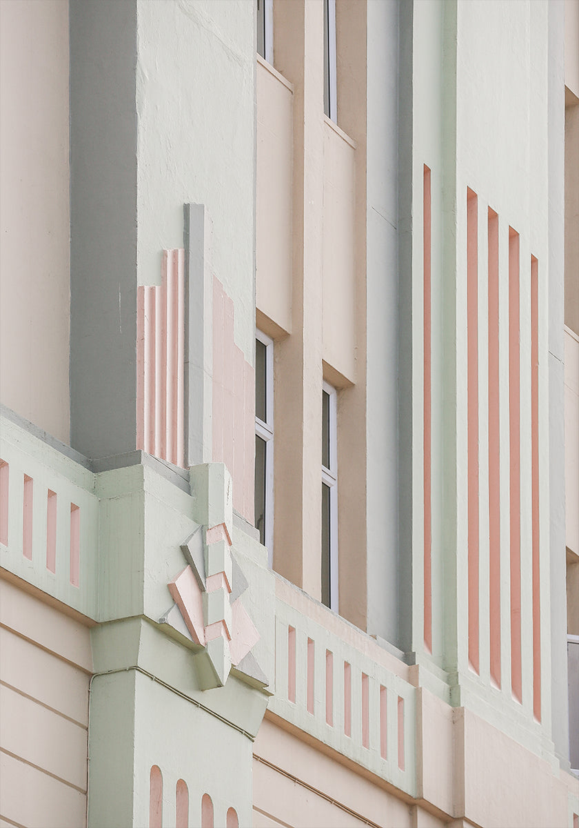Pastel Facade Geometry Poster