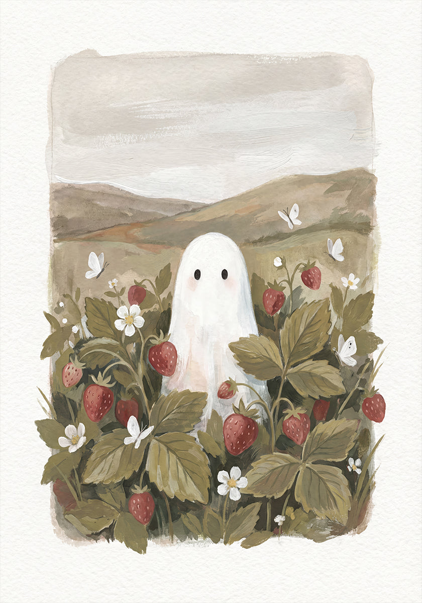 Ghost and Strawberries Poster