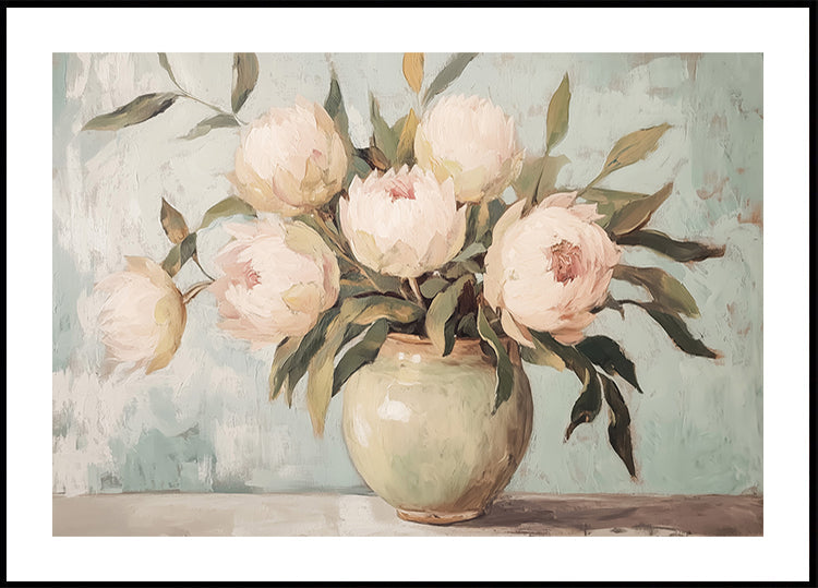 Peonies Flower Still Life Poster
