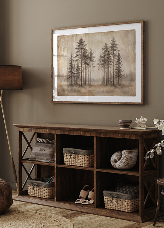 Nordic Vintage Trees Poster