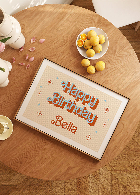 Retro Happy Birthday Personal Poster