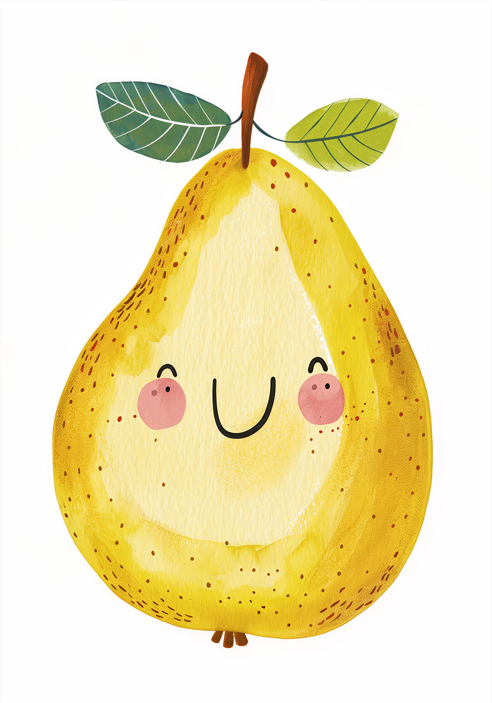 Smiling Yellow Pear Poster