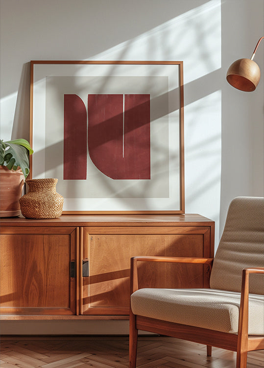 Crimson Curves Poster