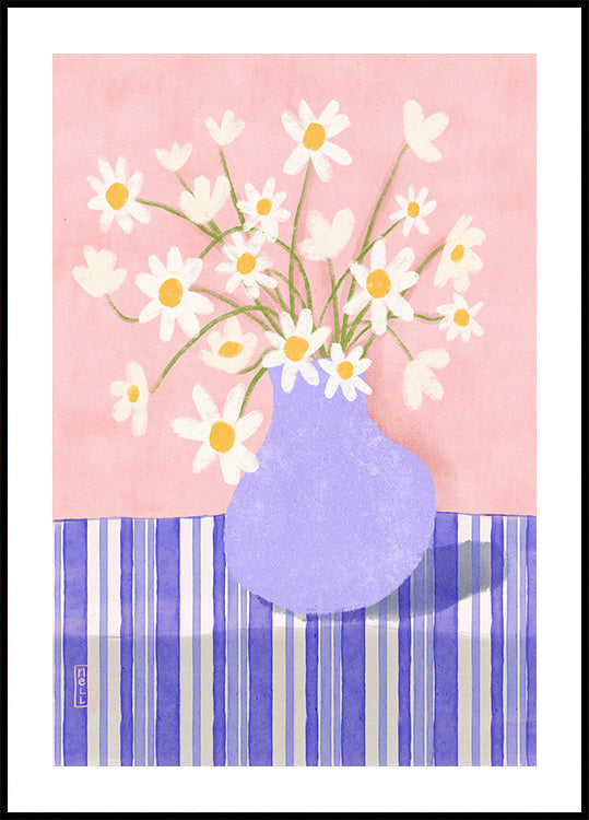 Quirky Daisies in a Vase Poster
