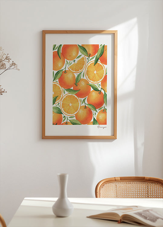 Framed Oranges Poster