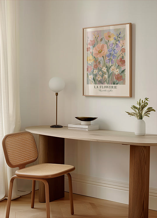 Un jardin en fleur Poster