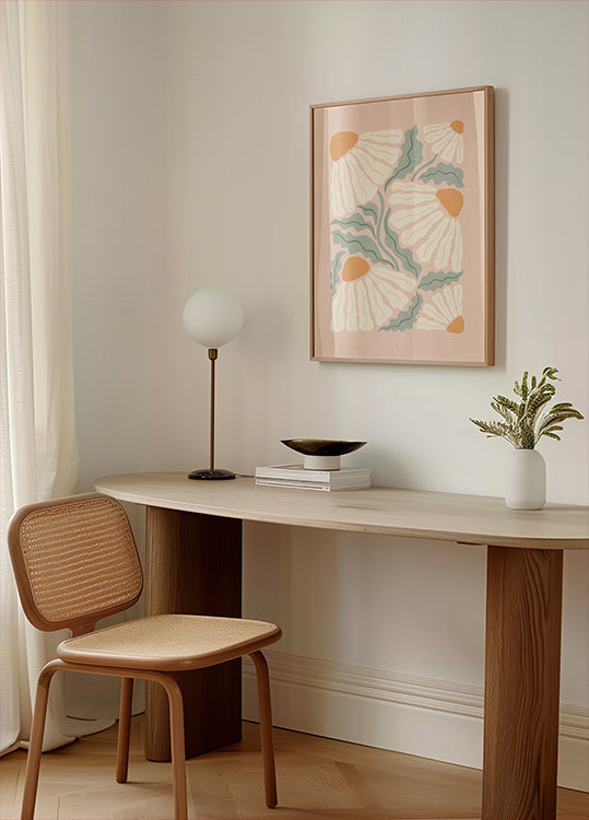 Retro Coneflowers Poster