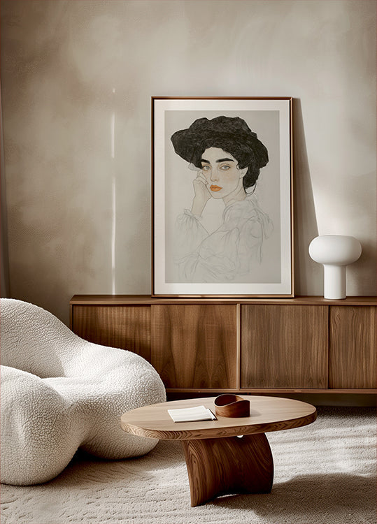 Portrait of a Woman with Expressive Eyes Poster