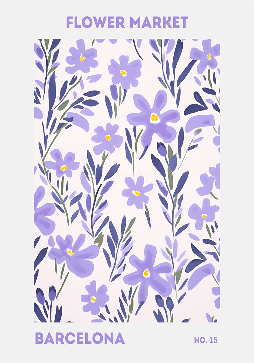 Flower Market Barcelona Poster