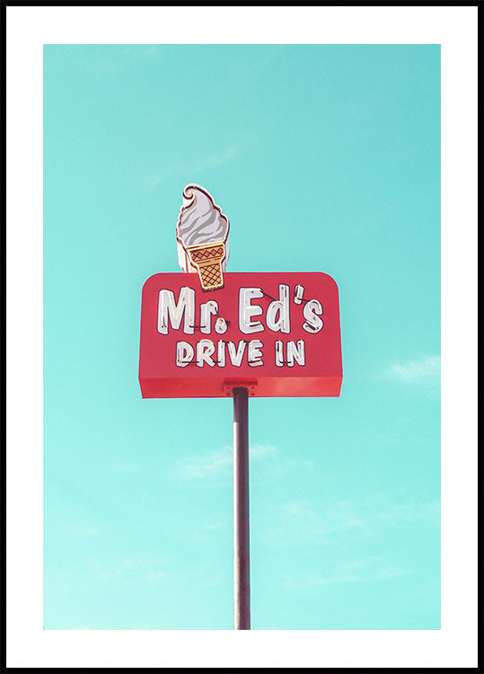 Mr. Ed's Drive In Vintage Sign in Urbana, Missouri, USA Poster