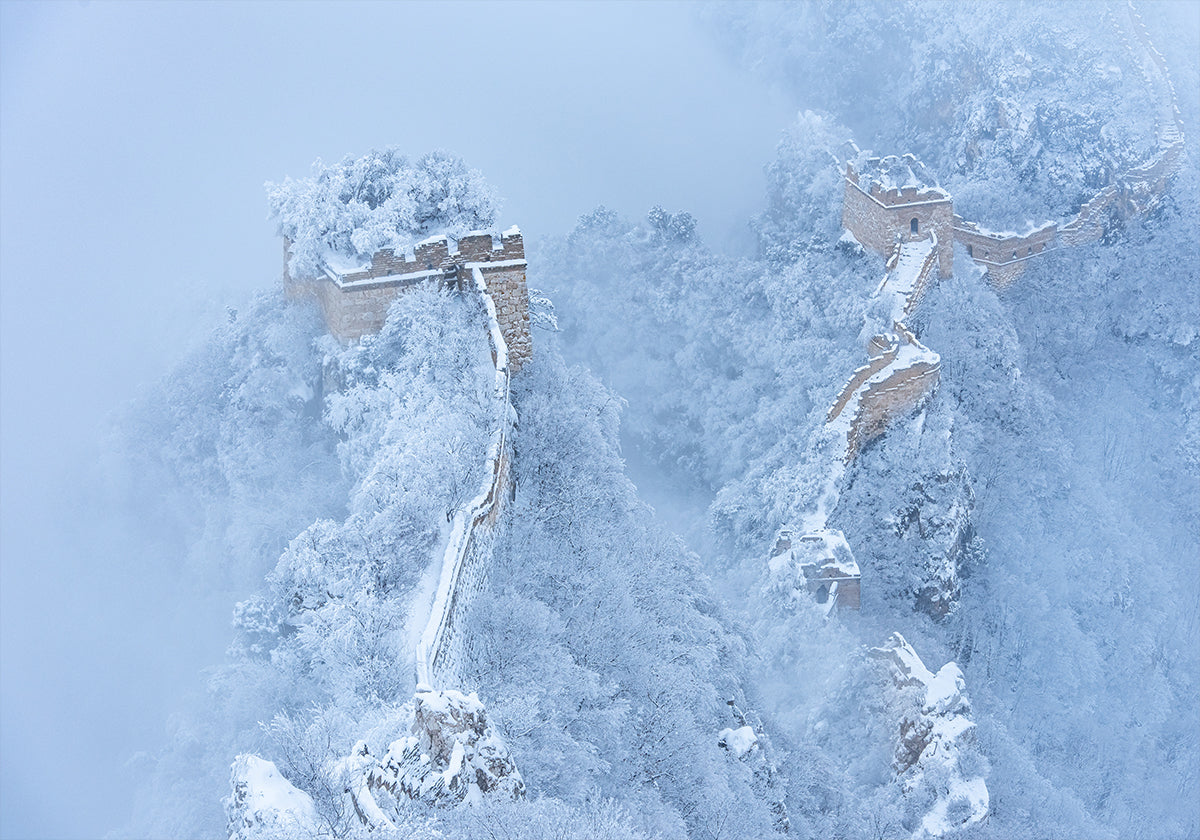 The Great Wall in ice and snow Poster