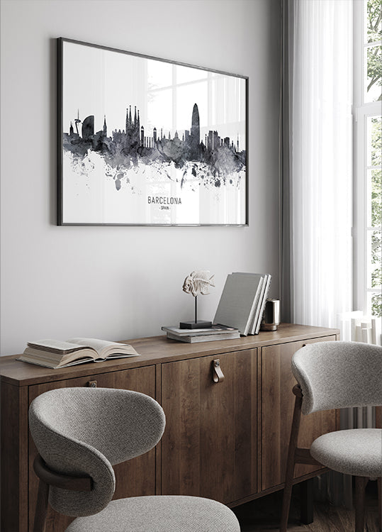 Barcelona Spain Skyline Poster