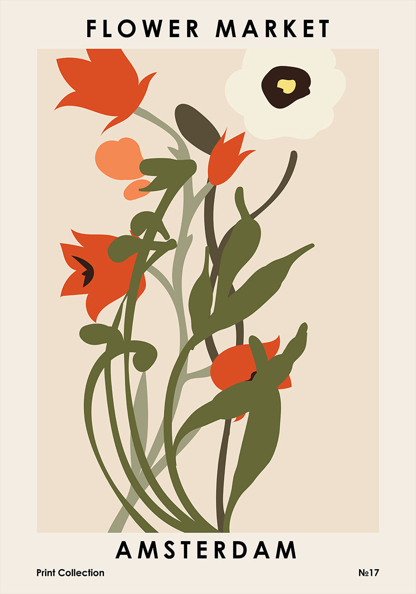 Flower Market Amsterdam  Poster
