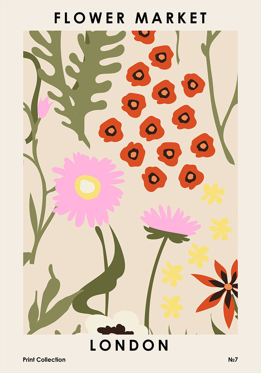 Flower Market London Poster