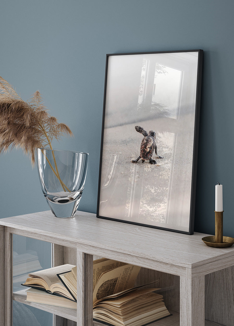 Newborn Sea Turtle Leaving The Nest Poster