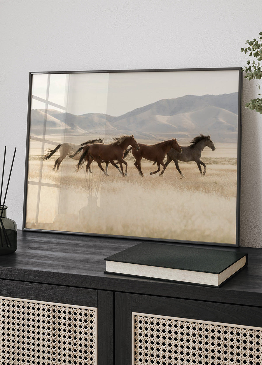 Wild Horses Running Poster