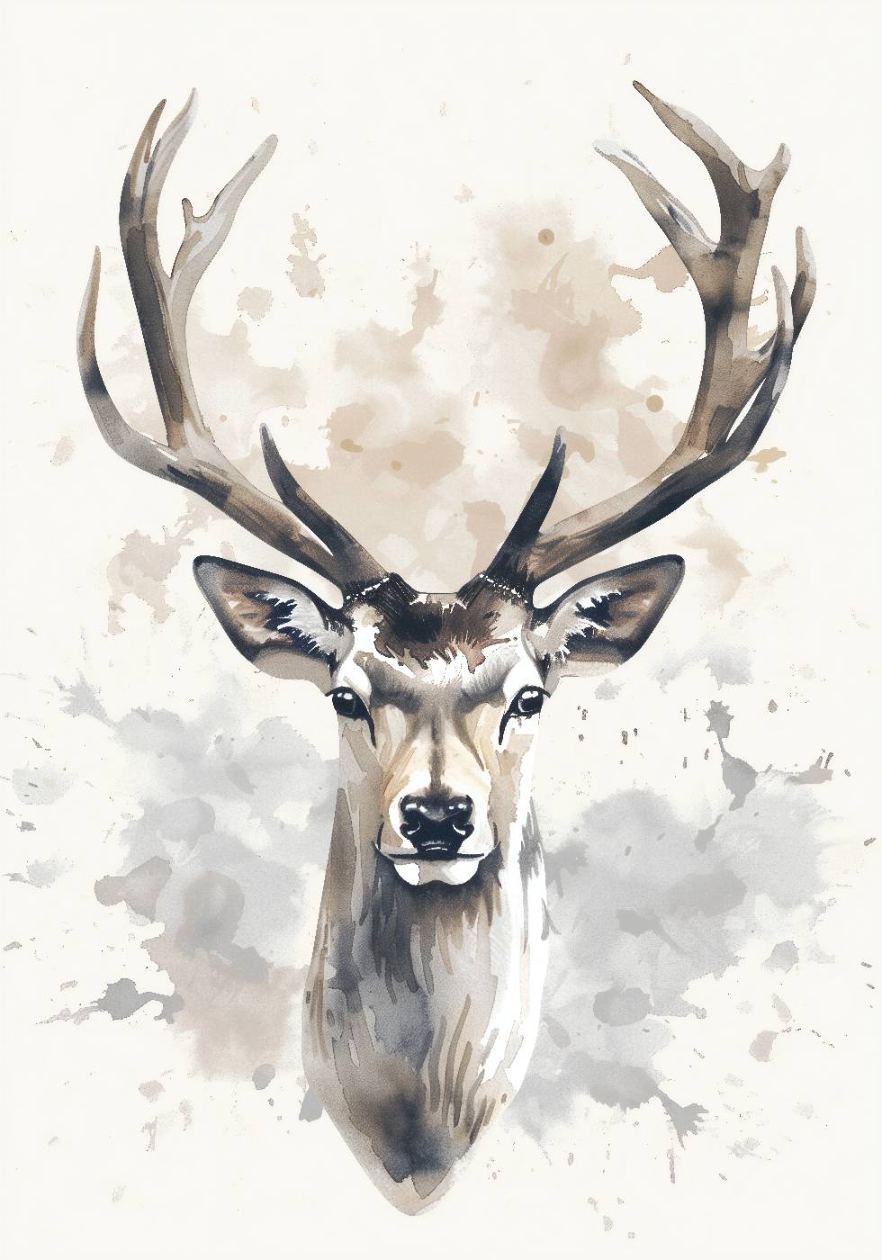 Watercolor Deer Poster