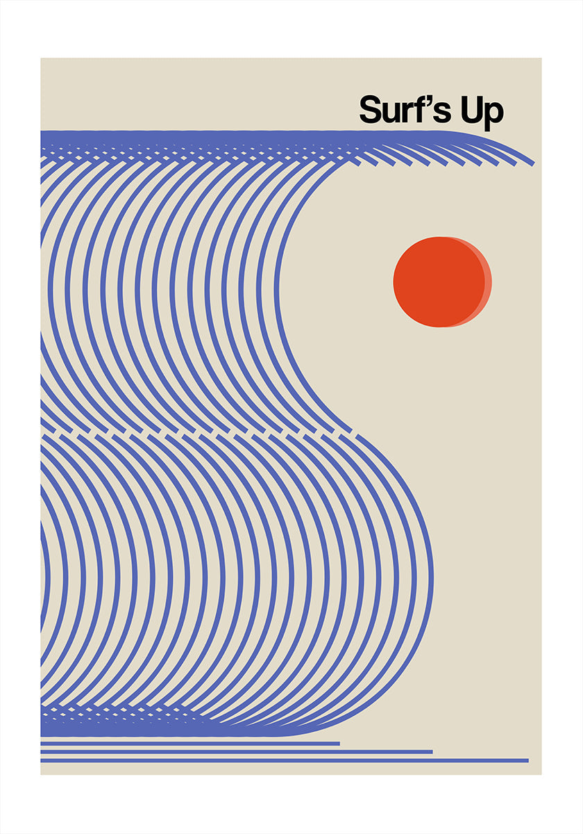 Surf's Up Biscuit Blue Poster