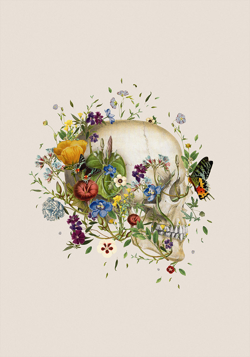 Floral skull Poster