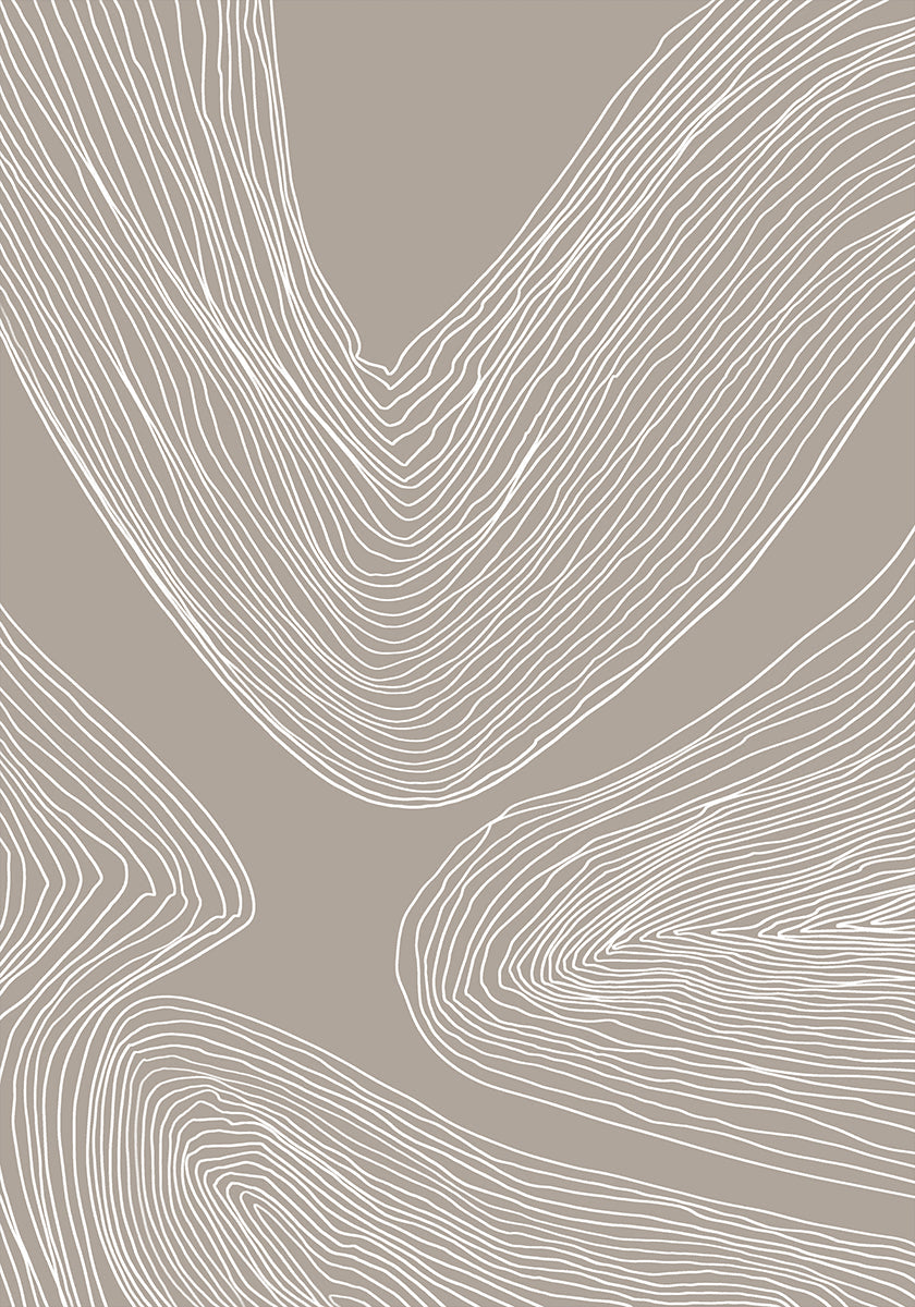 Flowing Contours Line Art Poster
