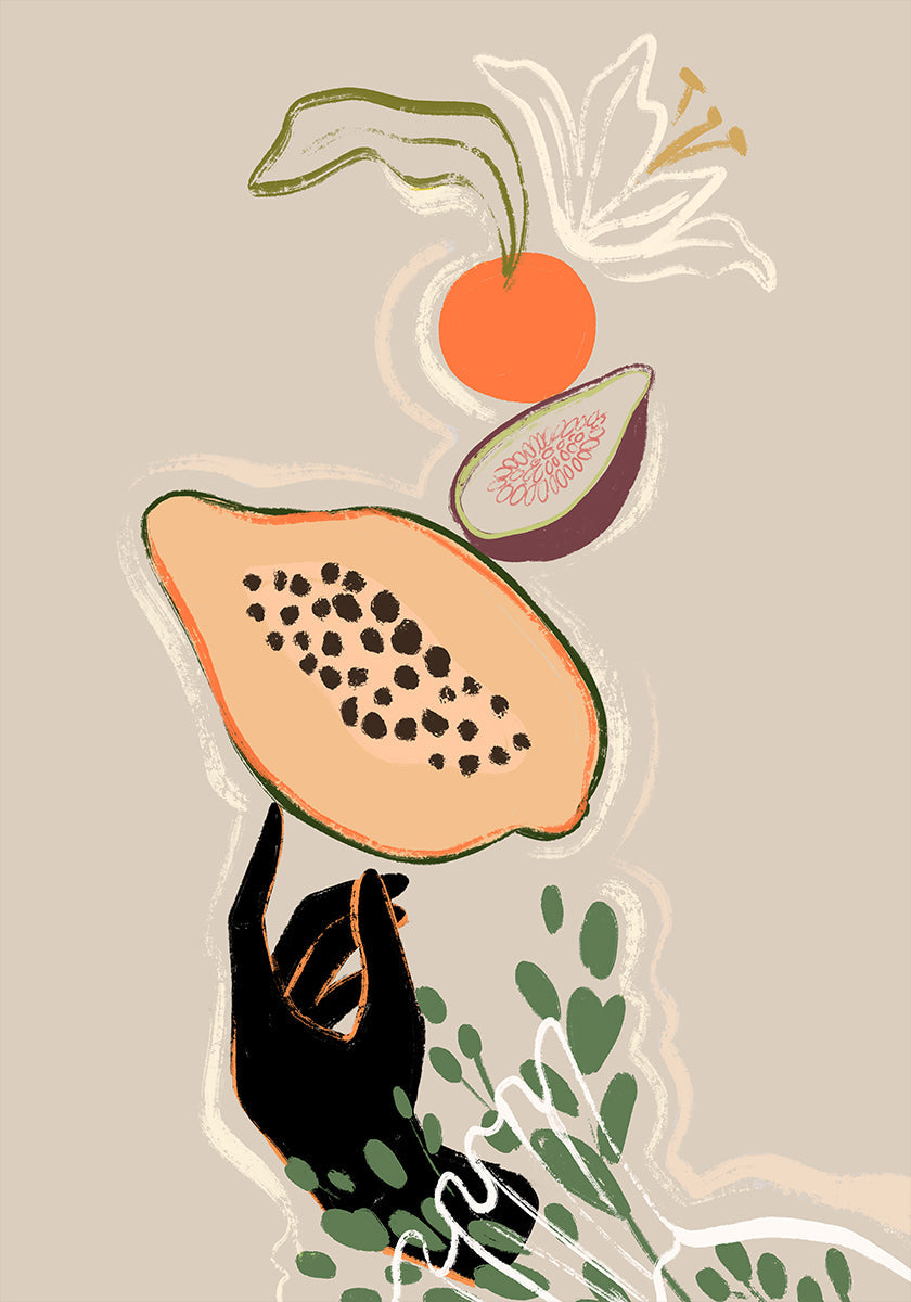 Balancing Fruits Poster
