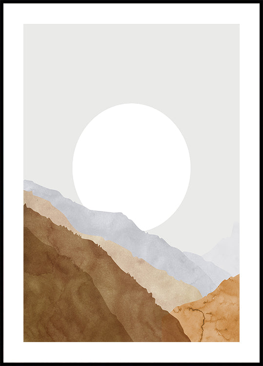 Boho moon and mountains Poster