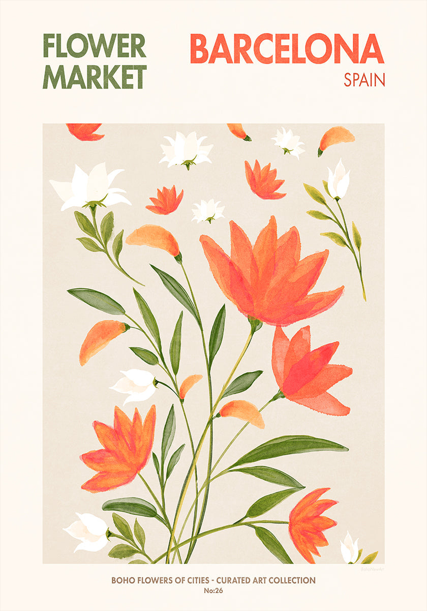 Barcelona Blooms Poster