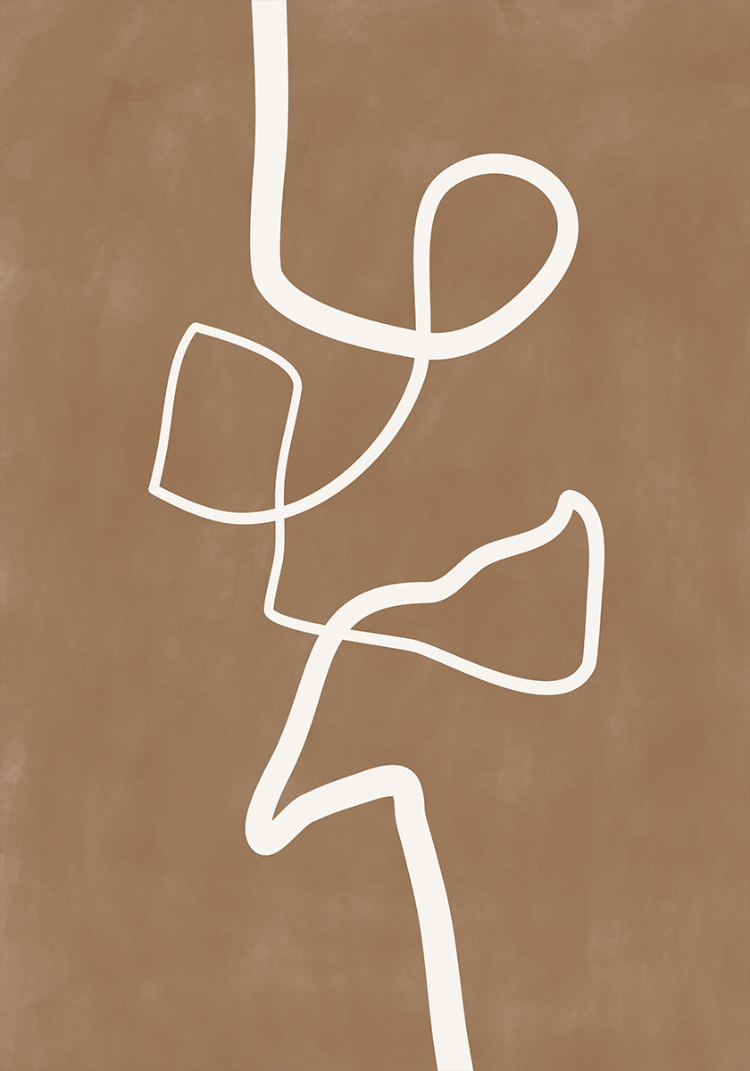 White Single Line Artwork Poster