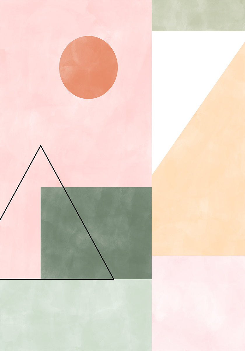 Pastel Tones With Minimalist Shapes Poster