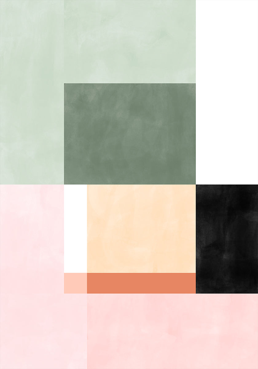 Abstract Composition With Geometric Shapes Poster