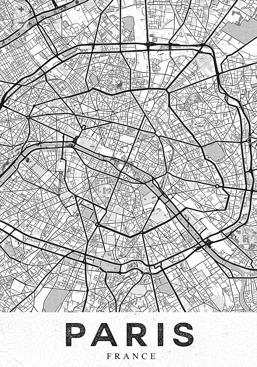 Paris White Poster