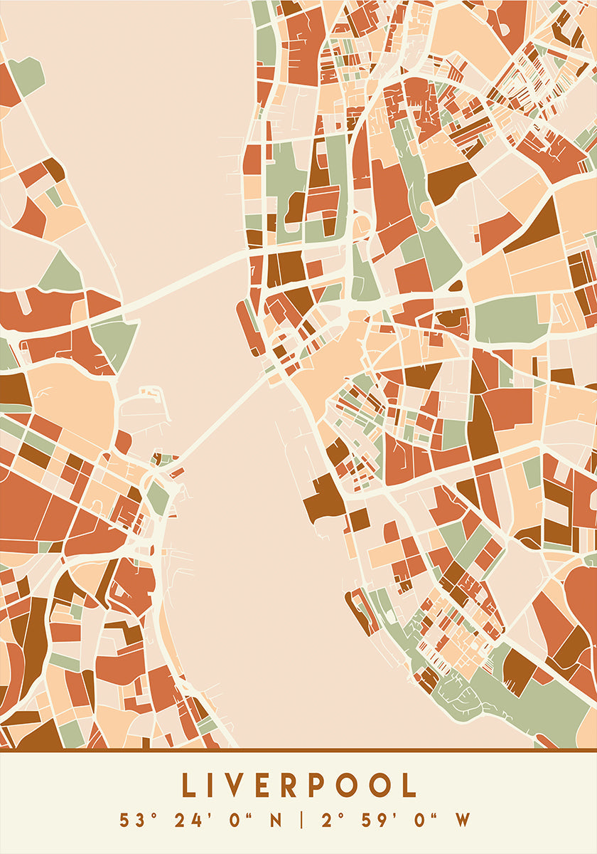 Black Maps Earth Tones 40 Poster