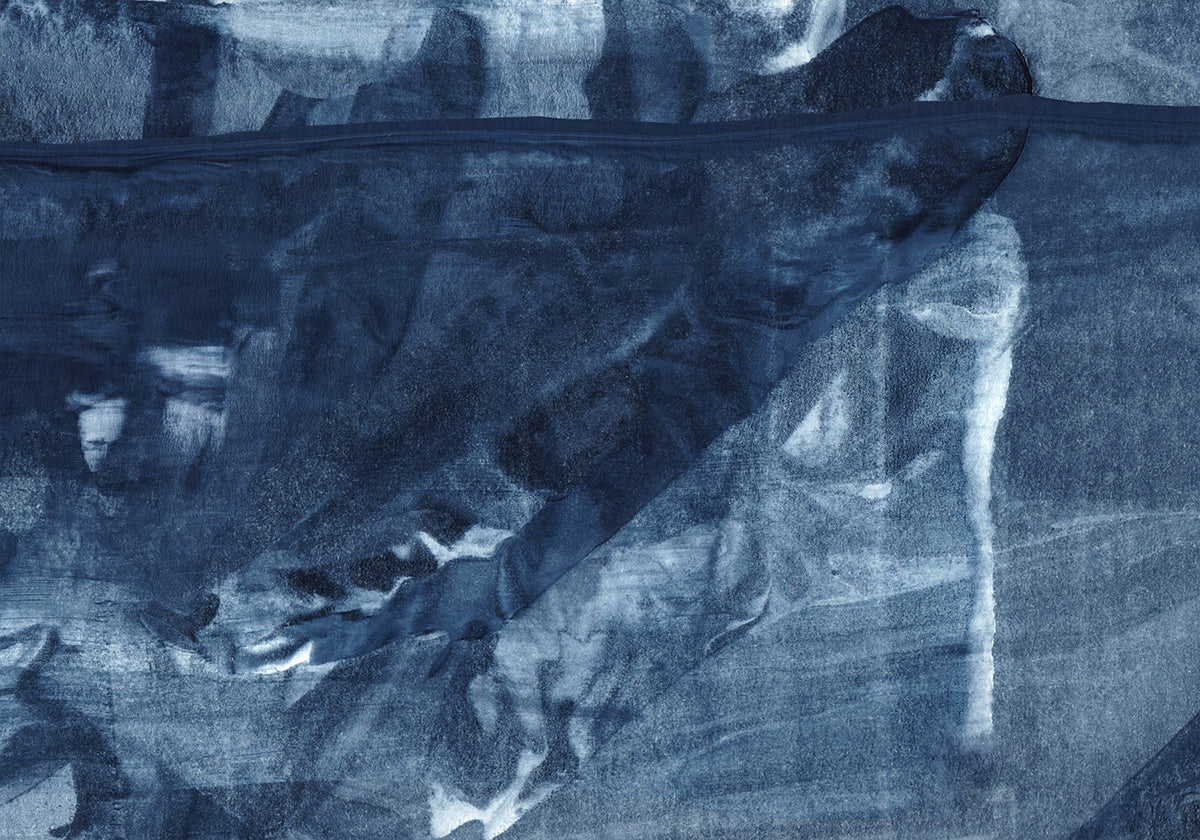 Blue Texture Flowing Vertical Lines Poster