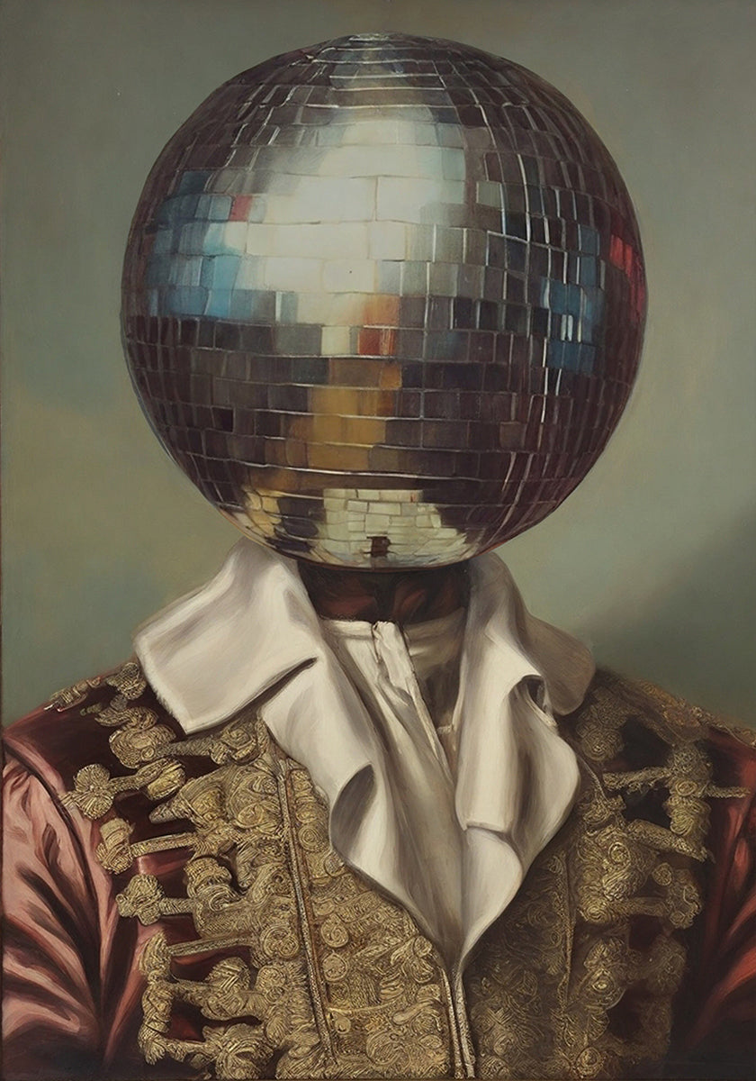 DiscoHead King  / Altered Collage Art Poster