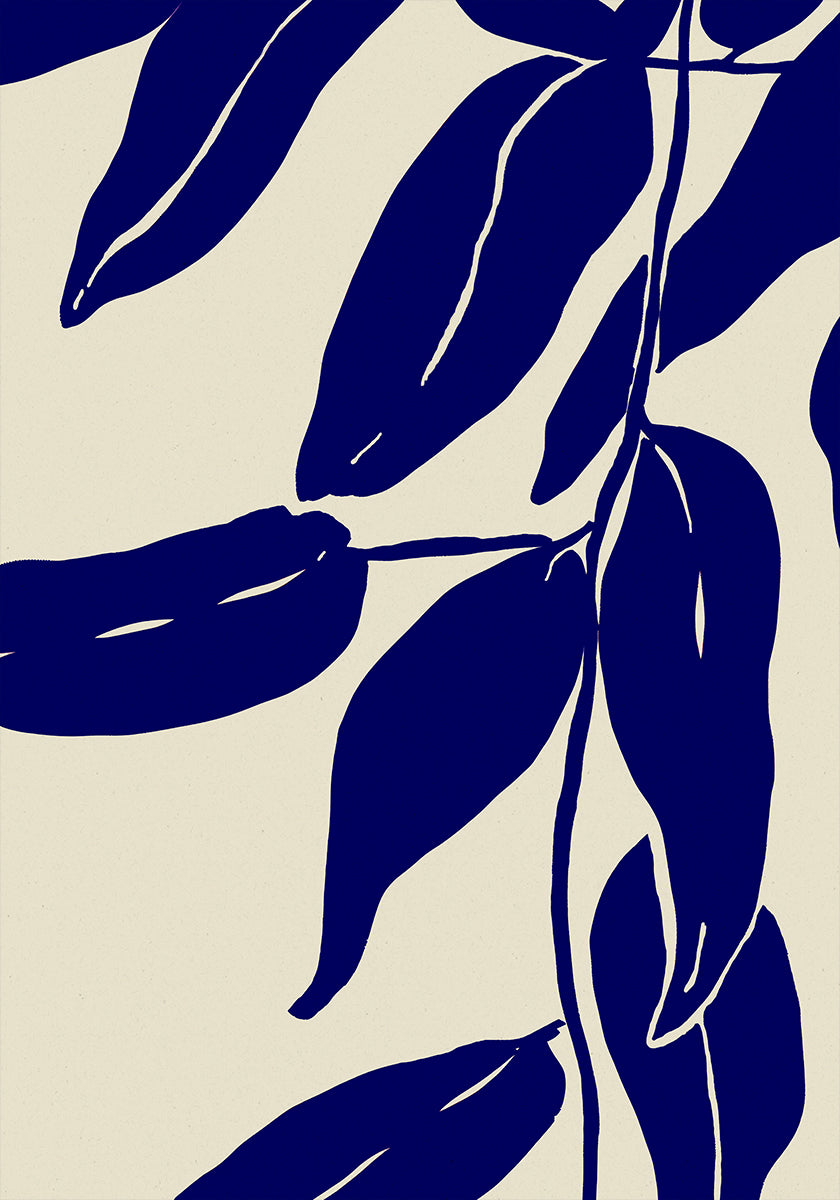 Indigo Leaves Dance Poster