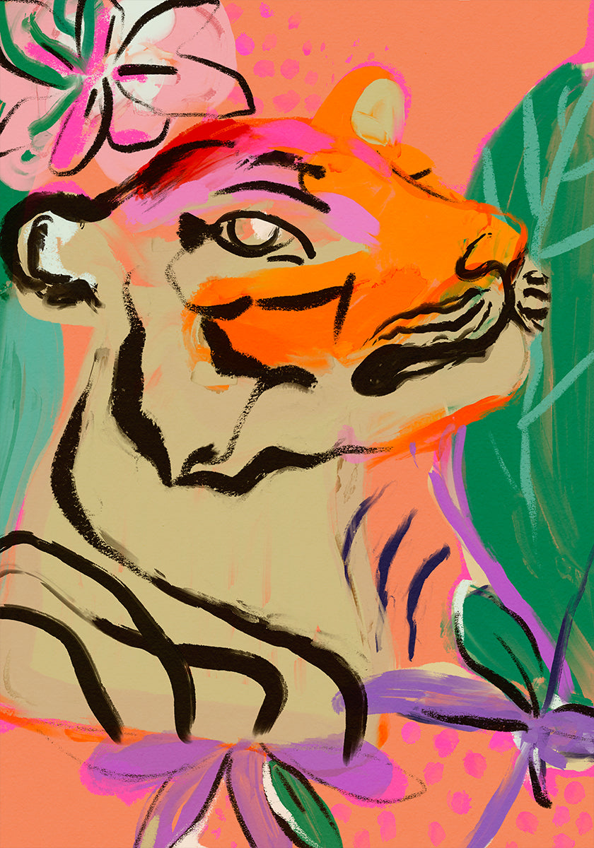 Vibrant Tiger Bloom Poster