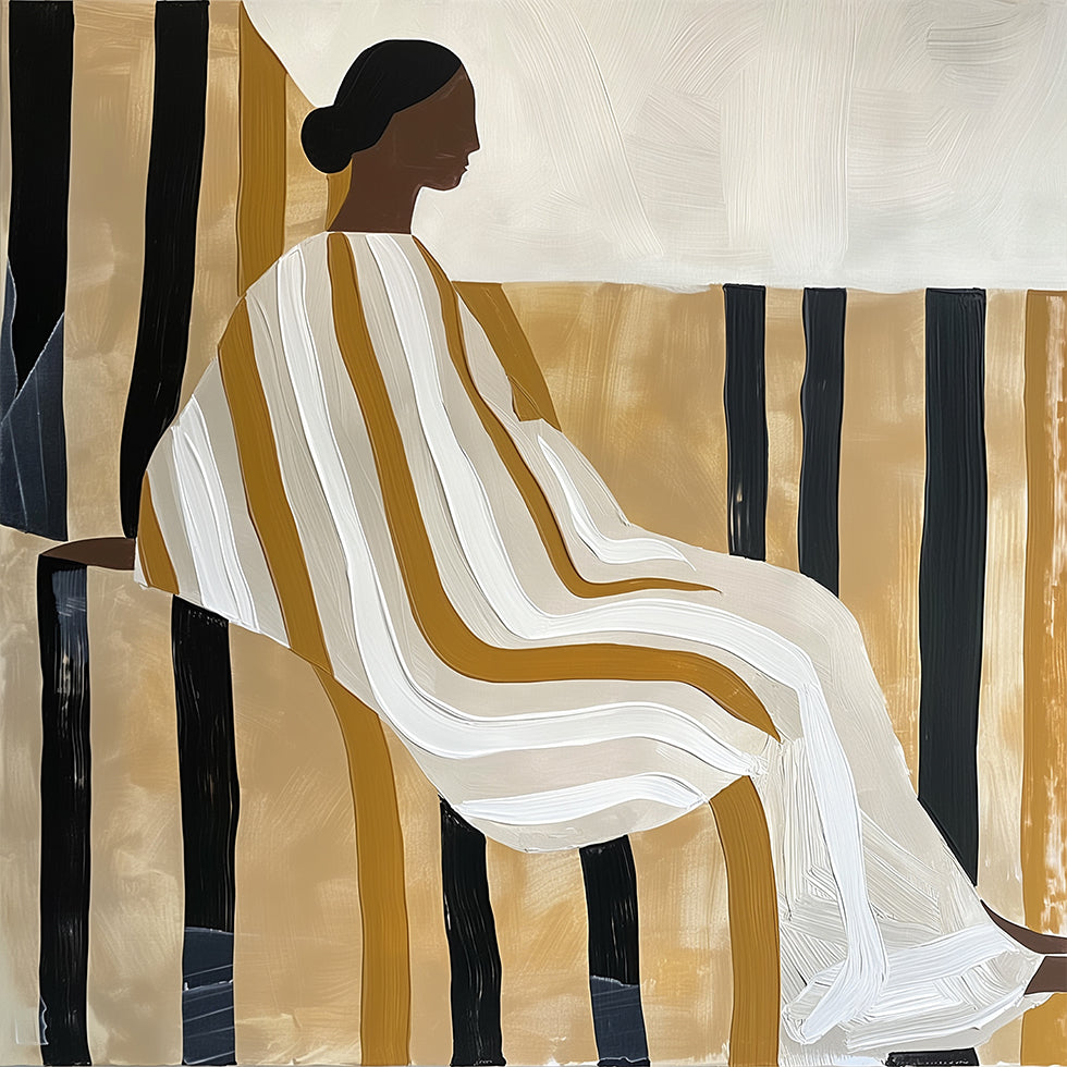 Lady In Stripes Poster