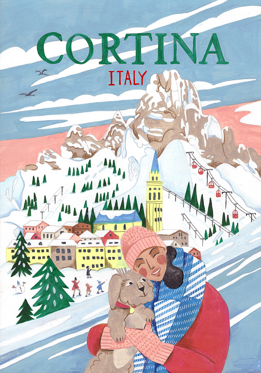 Travel  Woman in Cortina, Italy Poster