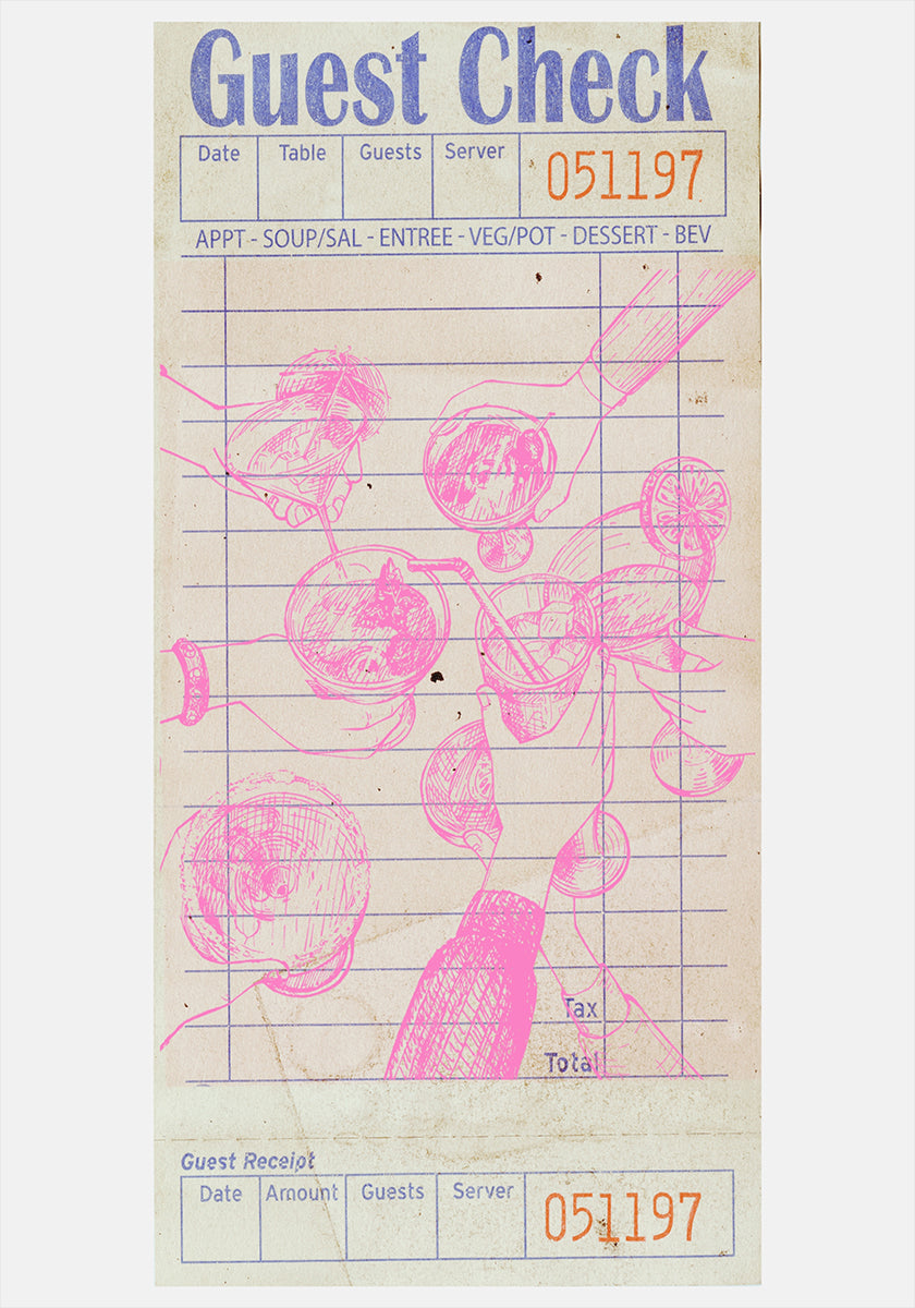 Cheers Guest Check Pink Poster