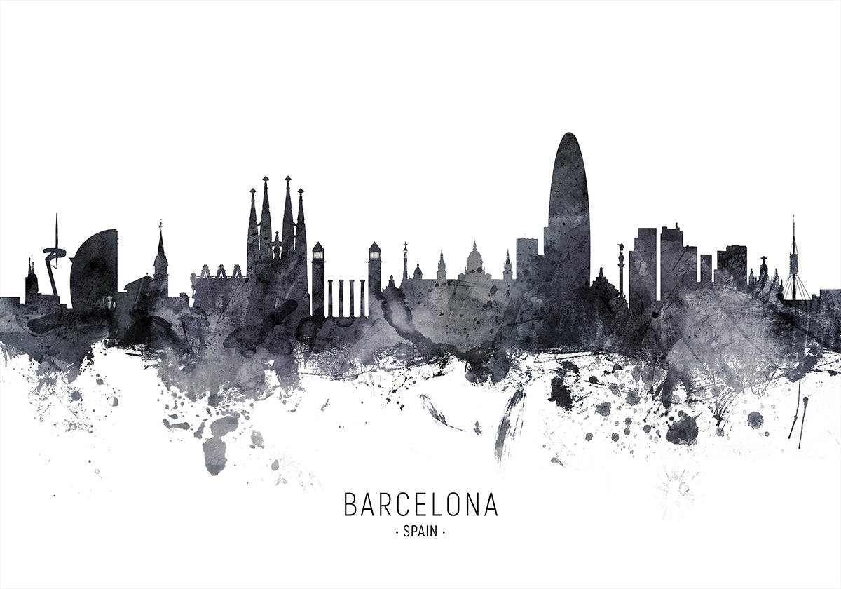 Barcelona Spain Skyline Poster
