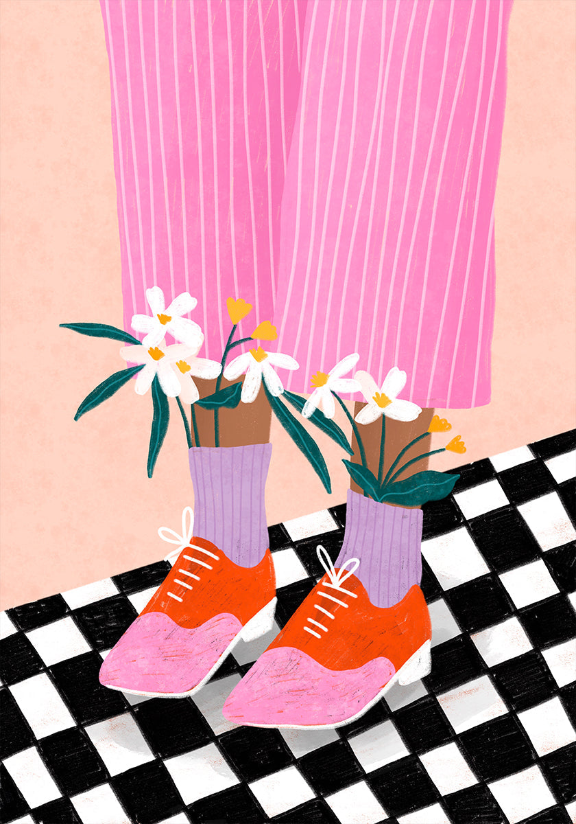 Floral Feet Fashion Poster