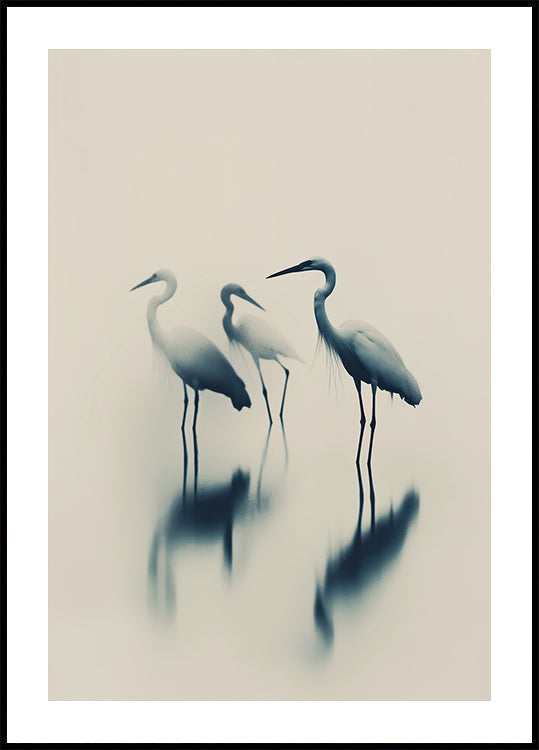 Ethereal Egrets Poster