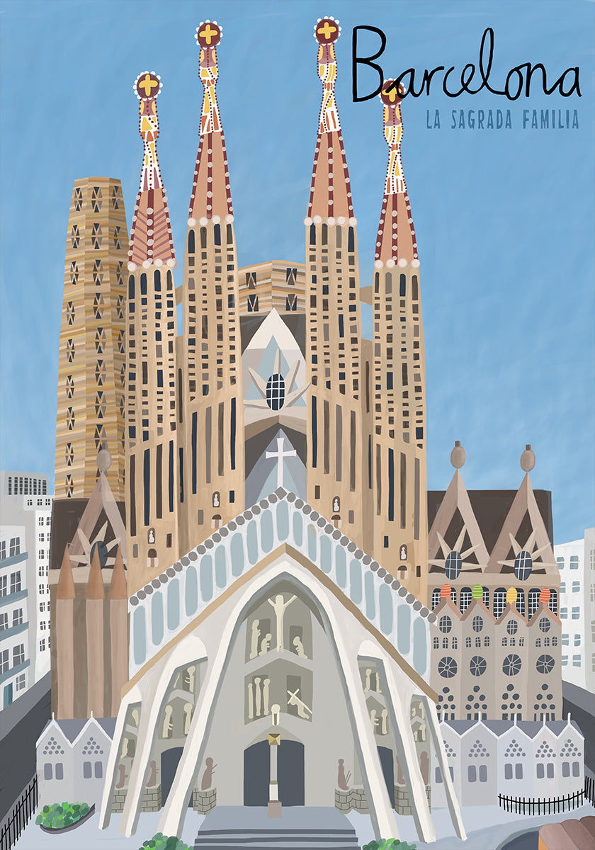 The Sagrada Familia, Barcelona by Artist Carla Daly Poster