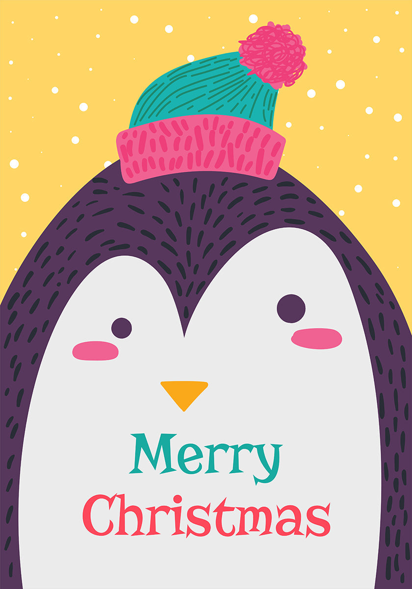 Xmas Card With Penguin By Barsrsind Poster