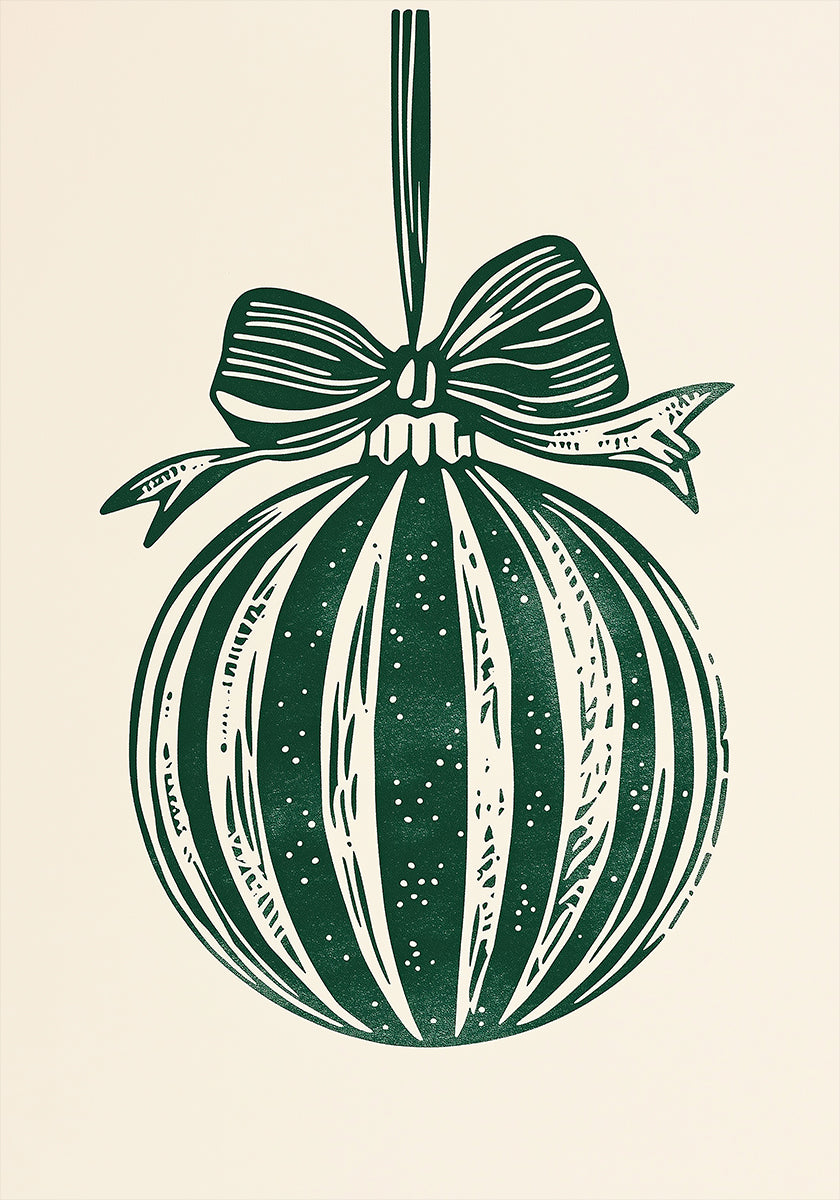Christmas Ornament Green Illustration Poster