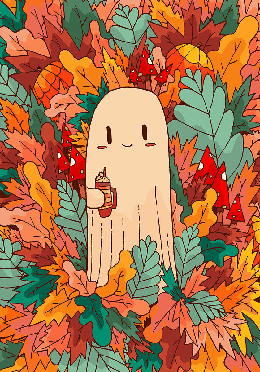 A ghost and coffee Poster