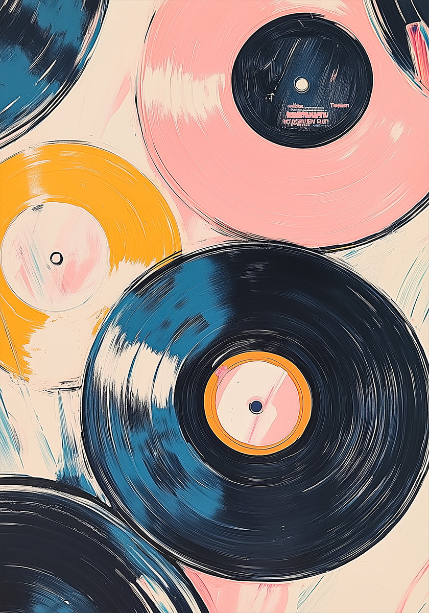 Retro Vinyl Records Poster